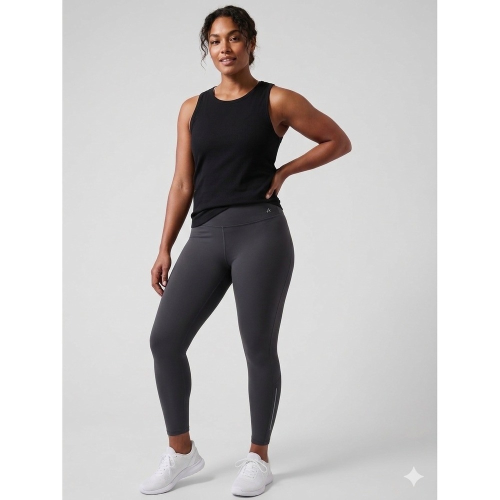 Athleta Black Well Rested Rib Sleep Womens Sleeveless Tank Size Large